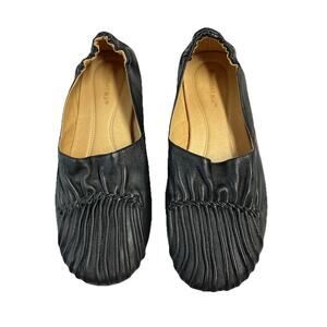 CHOCOLAT BLU CAM2 Black Pintuck Pleated Soft Leather Ballet Flats Women Size 9